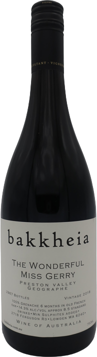 bakkheia The Wonderful Miss Gerry Preston Valley Grenache 2022 Geographe